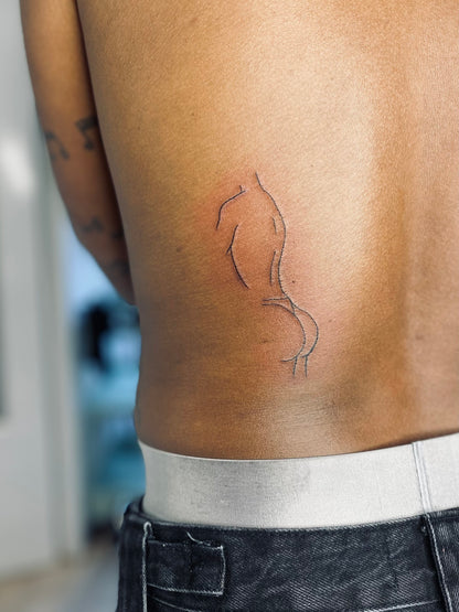 fine line back tattoo